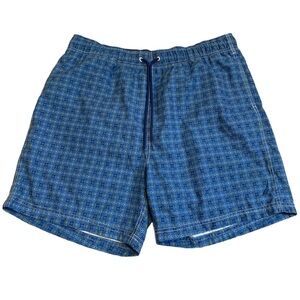 Nautica Men's Blue Geometric Print Swim Trunks - Size Large